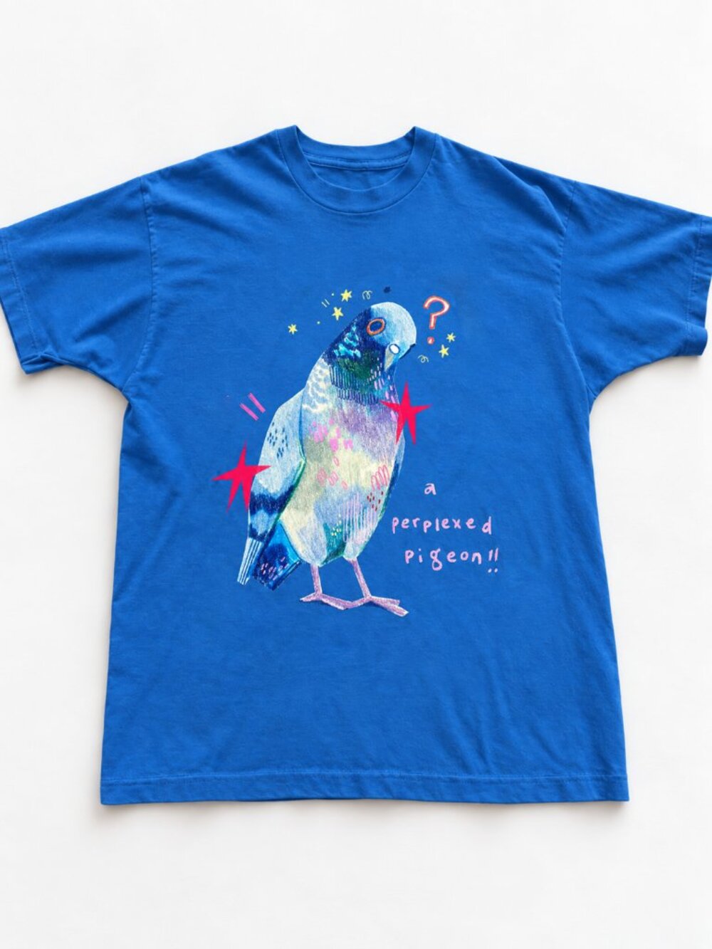 Blue Perplexed Pigeon Tee Gift for Him for Her